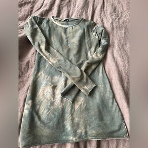 Sinew Moon hemp fleece M medium Gaia green top tunic